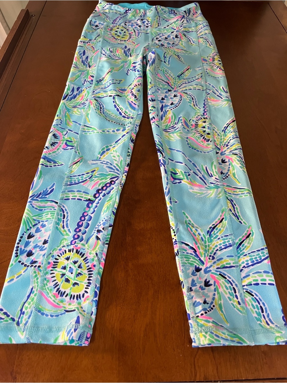 Lilly Pulitzer High-Rise Weekender Midi Leggings Bermuda Blue Turtle Season XS - Picture 10 of 11